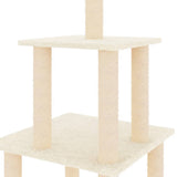 Arbre à chat avec griffoirs en sisal crème 111 cm