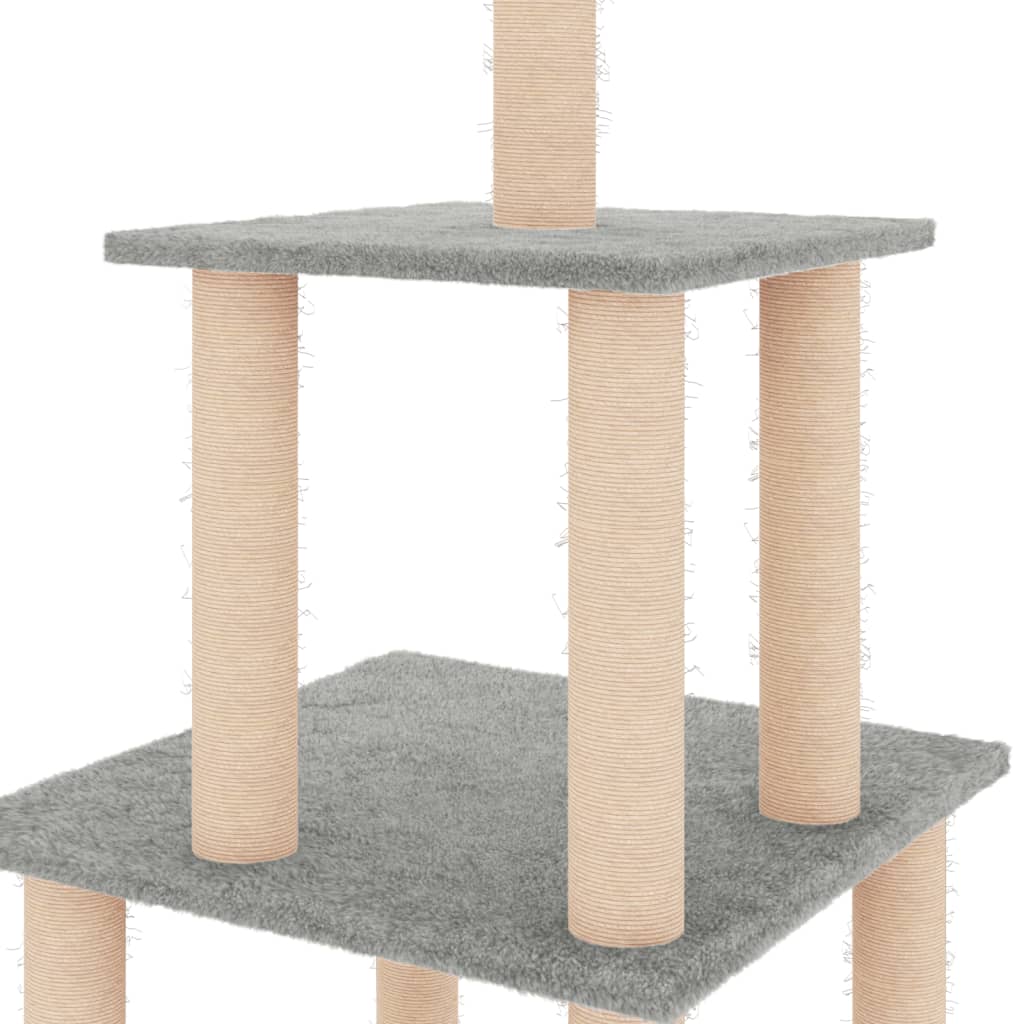 Arbre à chat avec griffoirs en sisal gris clair 111 cm