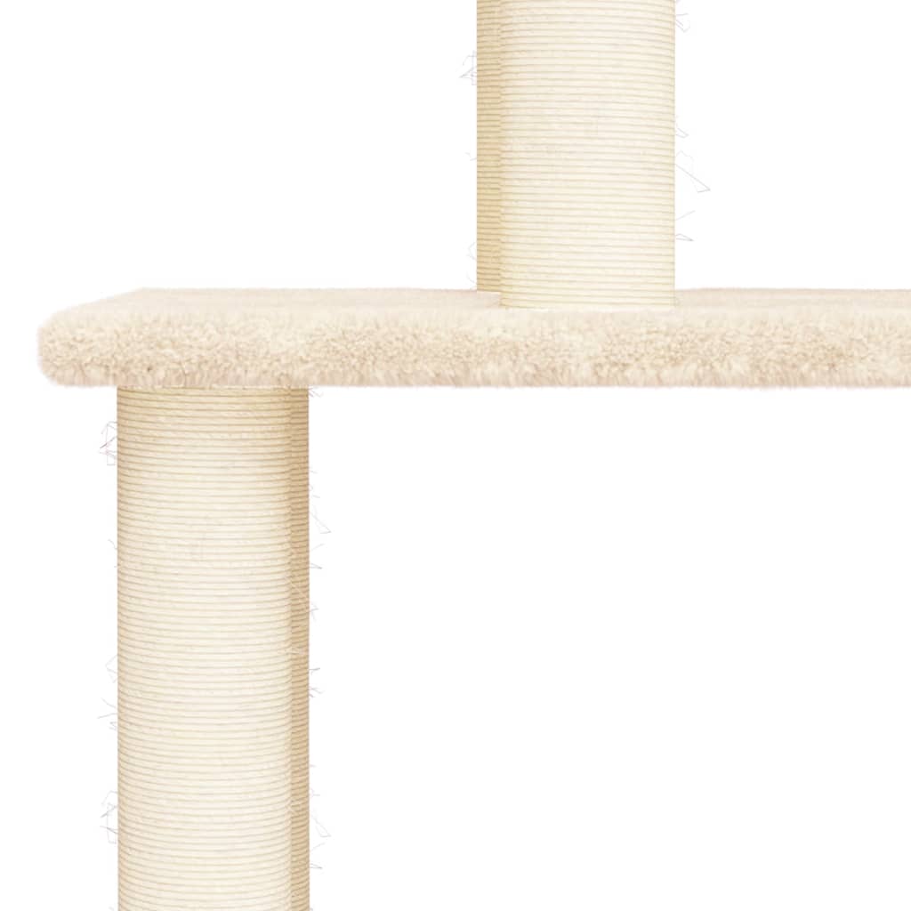 Arbre à chat avec griffoirs en sisal crème 149 cm