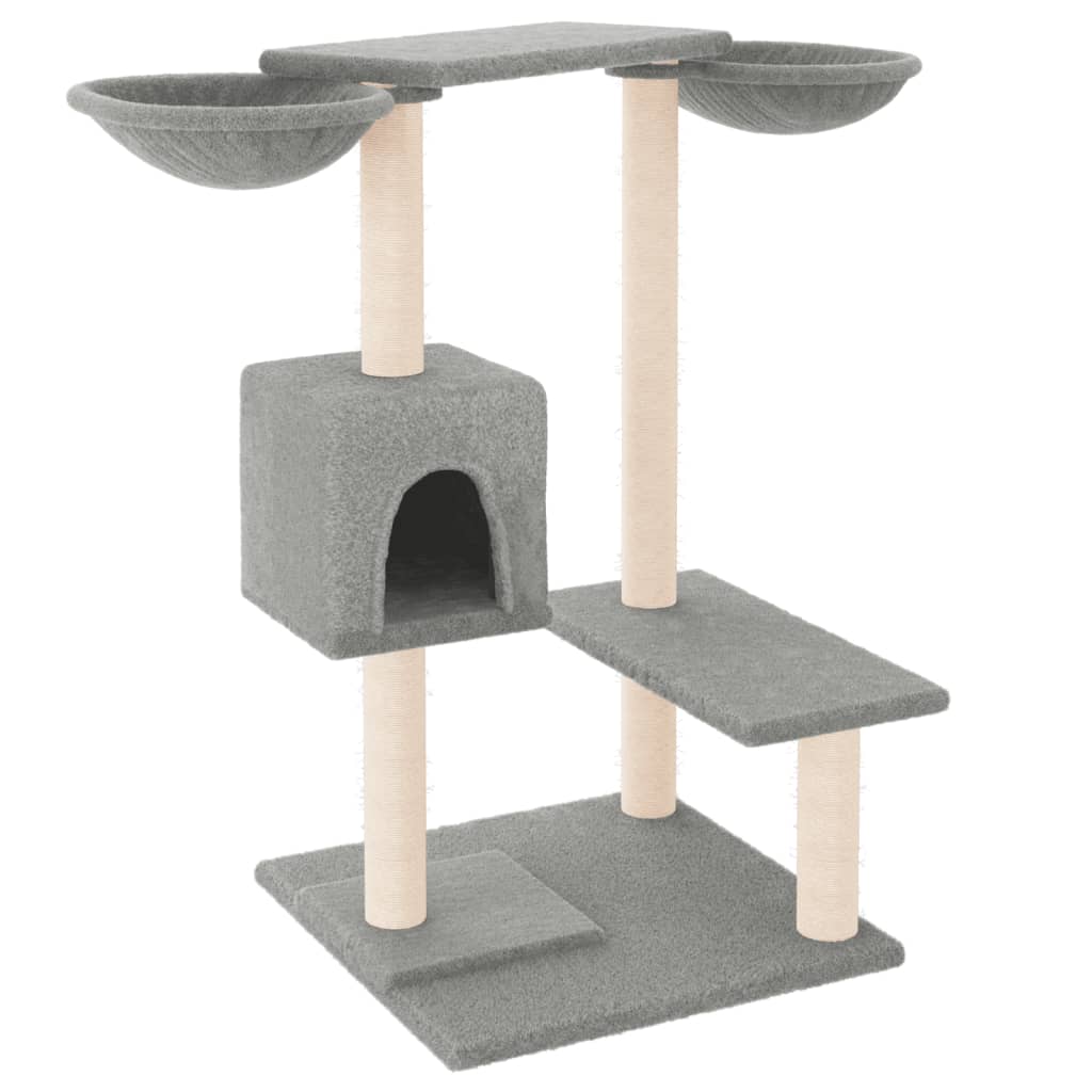 Cat tree with scratching posts light grey 82 cm