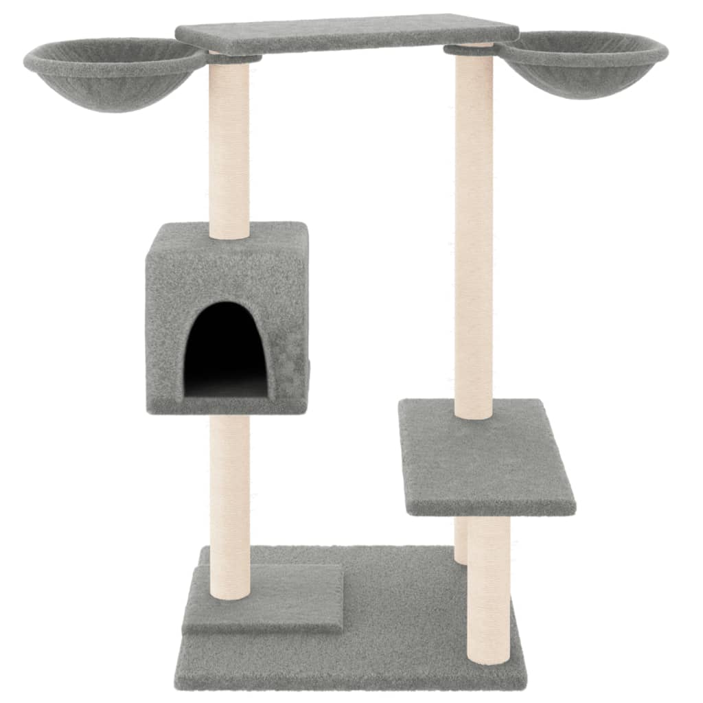 Cat tree with scratching posts light grey 82 cm