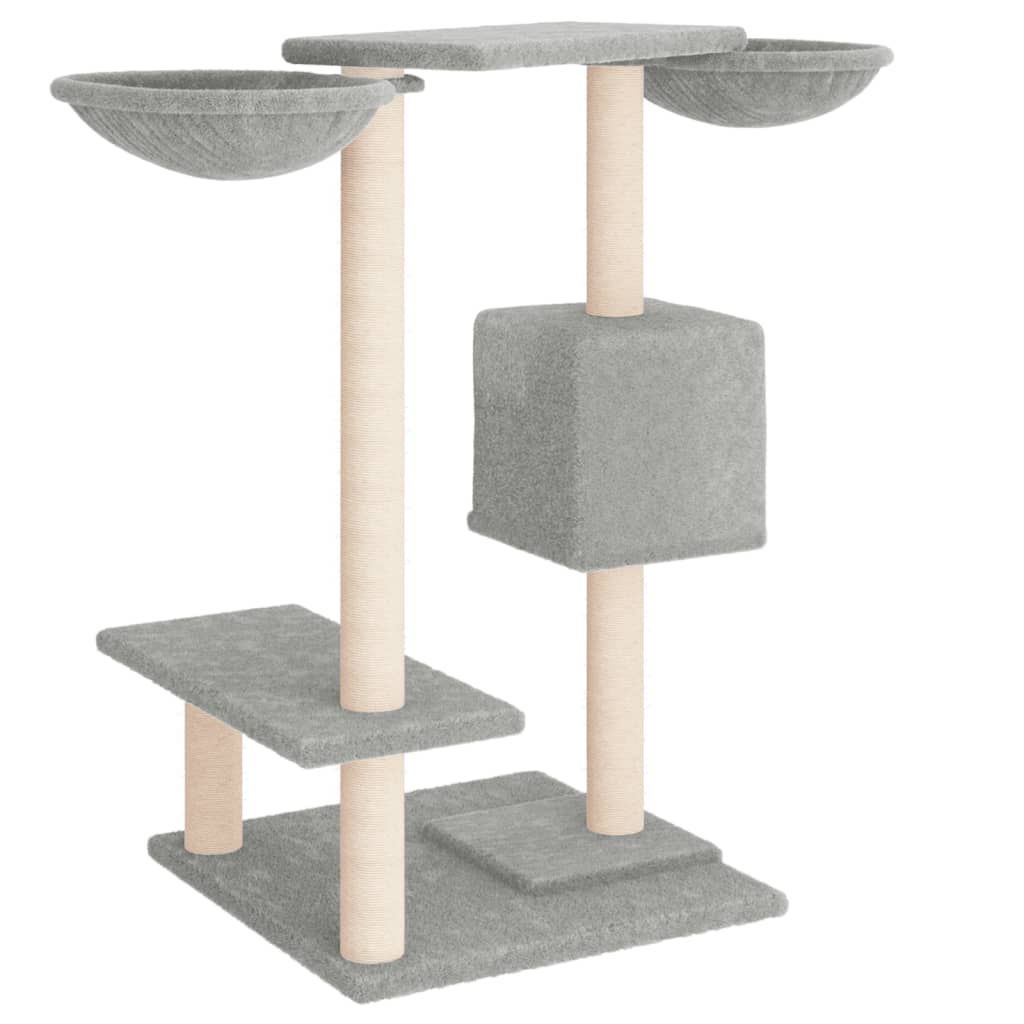 Cat tree with scratching posts light grey 82 cm