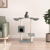 Cat tree with scratching posts light grey 82 cm