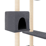 Cat tree with scratching posts dark grey 82 cm