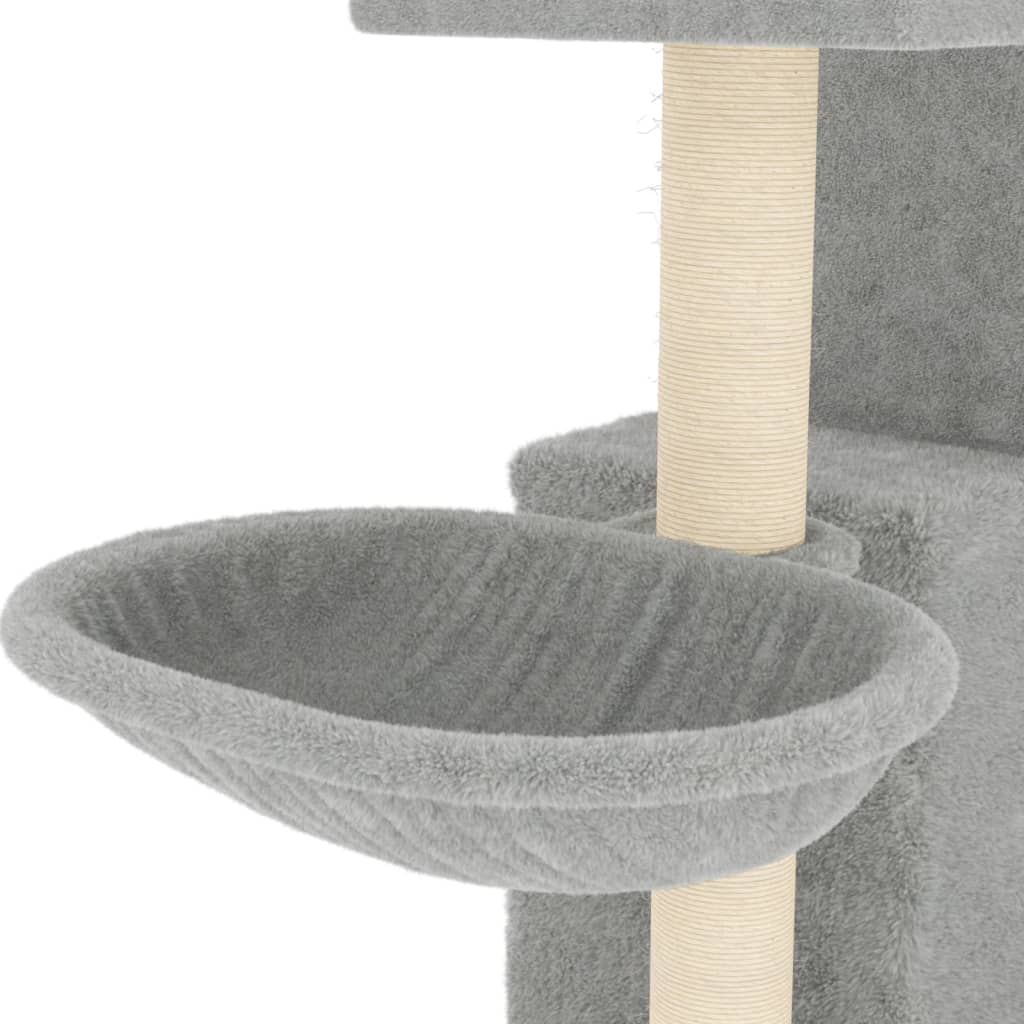 Arbre à chat avec griffoirs en sisal Gris clair 83 cm