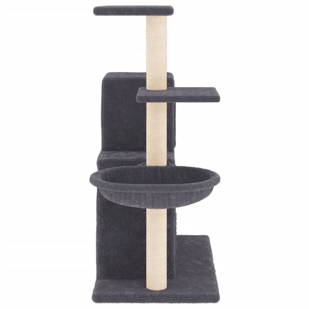 Arbre à chat avec griffoirs en sisal Gris foncé 83 cm