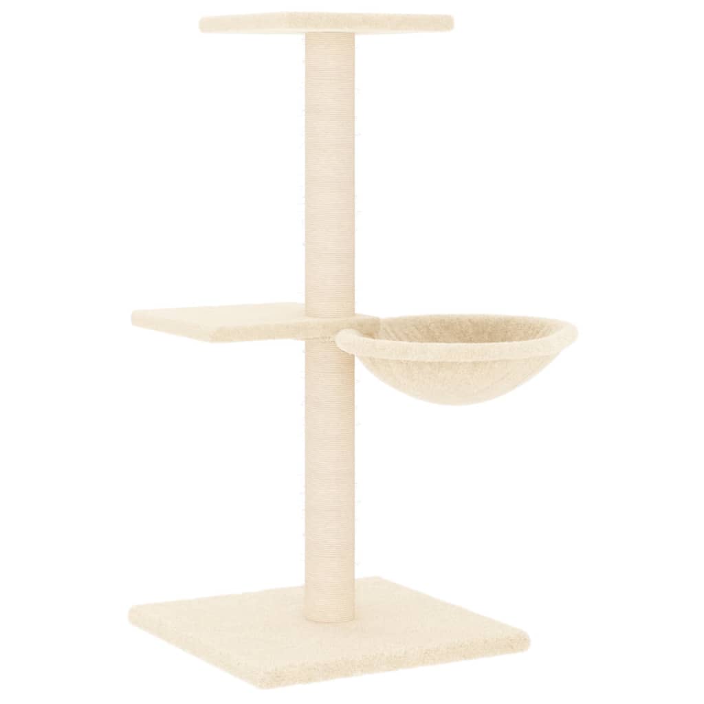 Cat tree with cream sisal scratching posts 72 cm