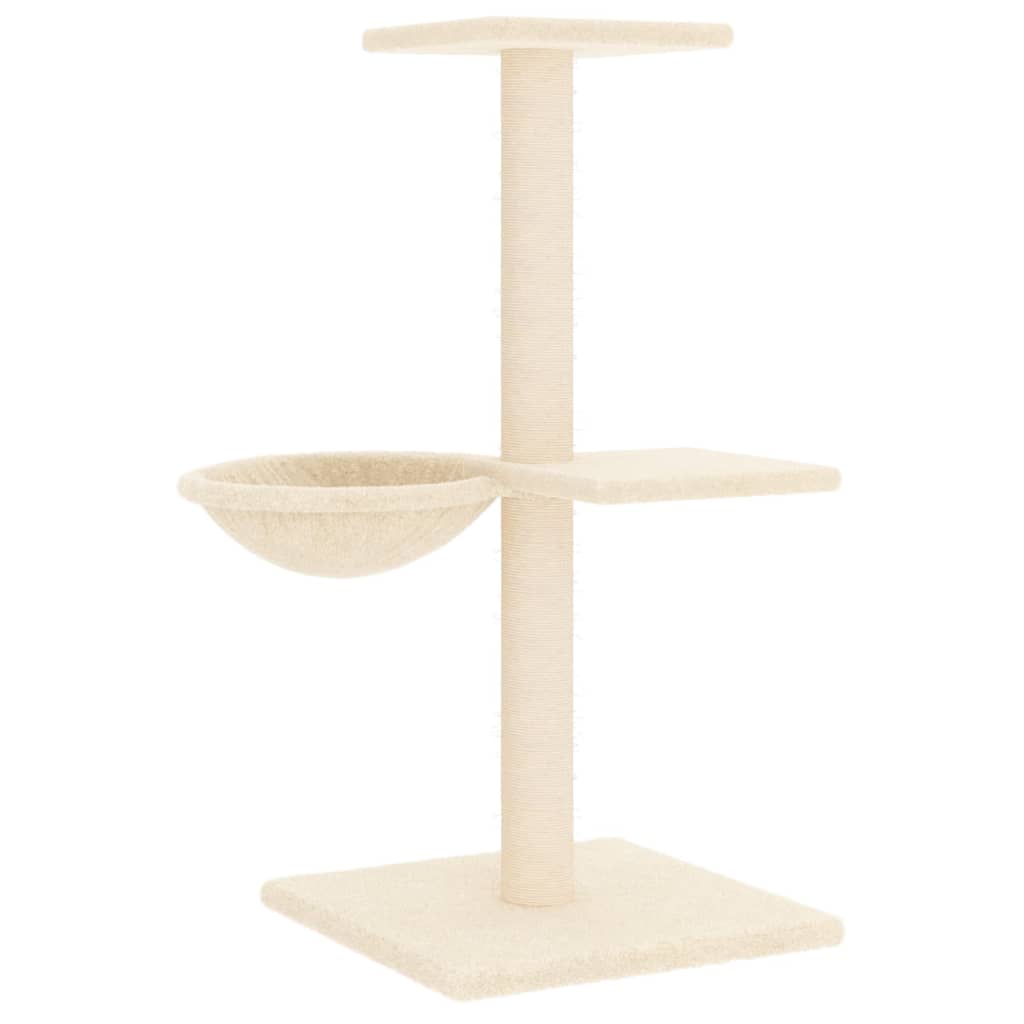 Cat tree with cream sisal scratching posts 72 cm