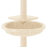 Arbre à chat avec griffoirs en sisal crème 72 cm