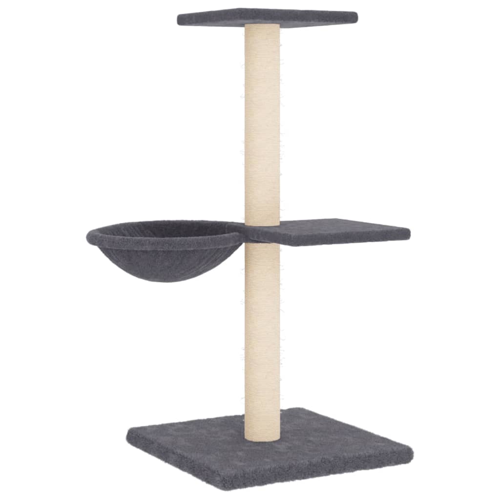 Arbre à chat avec griffoirs en sisal gris foncé 72 cm