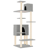 Cat tree with sisal scratching posts Light grey 154 cm