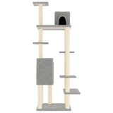 Cat tree with sisal scratching posts Light grey 154 cm