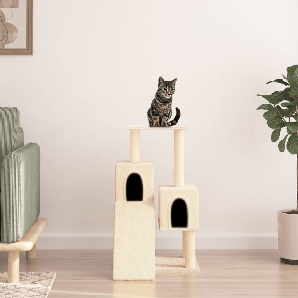 Arbre à chat avec griffoirs en sisal Crème 82 cm