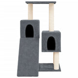 Arbre à chat avec griffoirs en sisal Gris foncé 82 cm