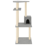 Arbre à chat avec griffoirs en sisal gris clair 123 cm