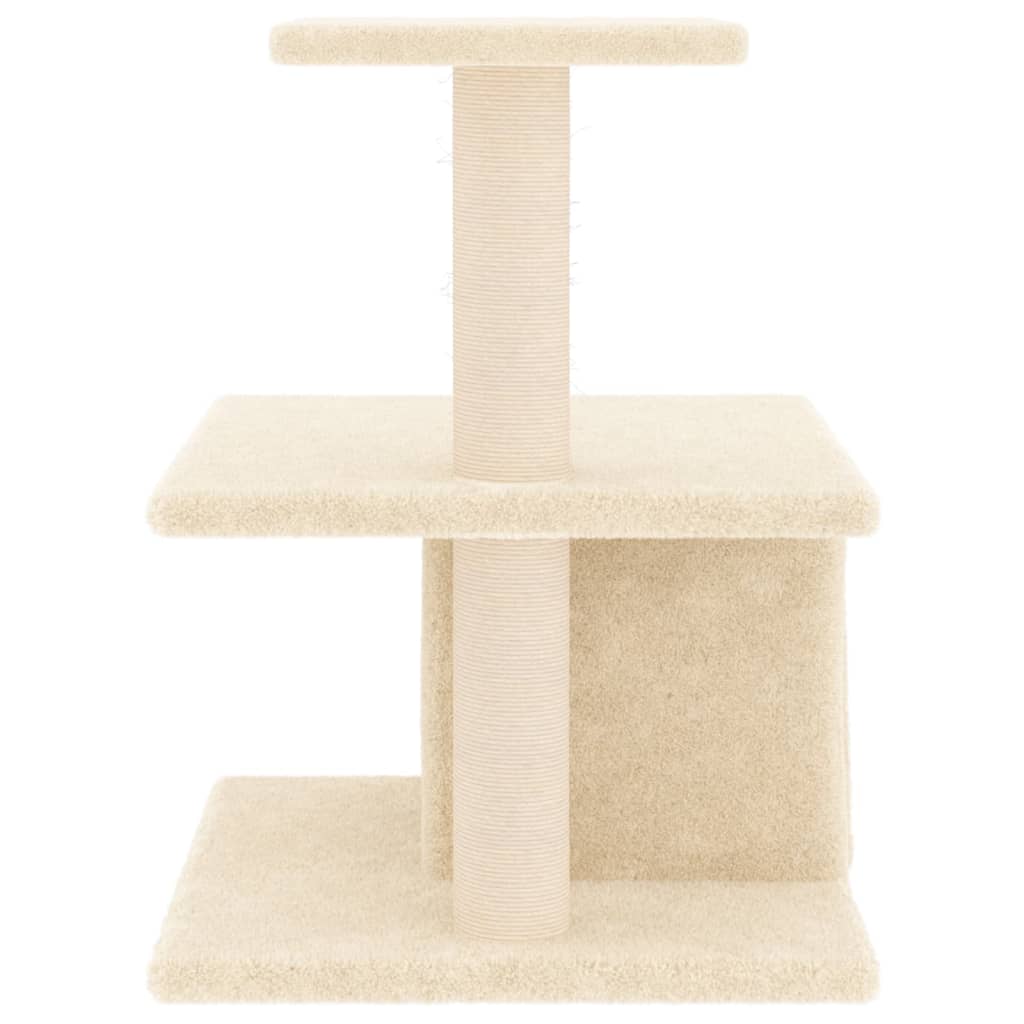 Arbre à chat avec griffoirs en sisal crème 48 cm