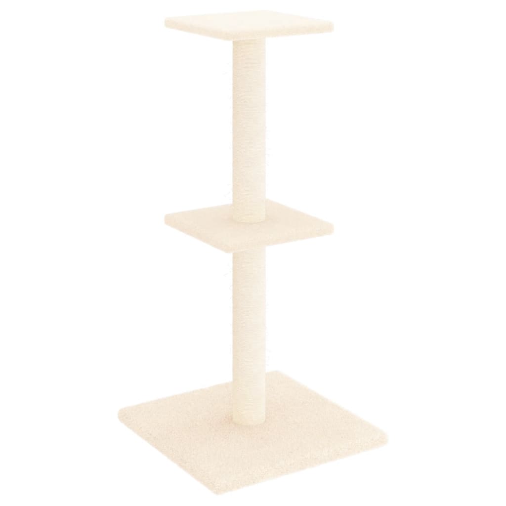 Arbre à chat avec griffoirs en sisal crème 73 cm