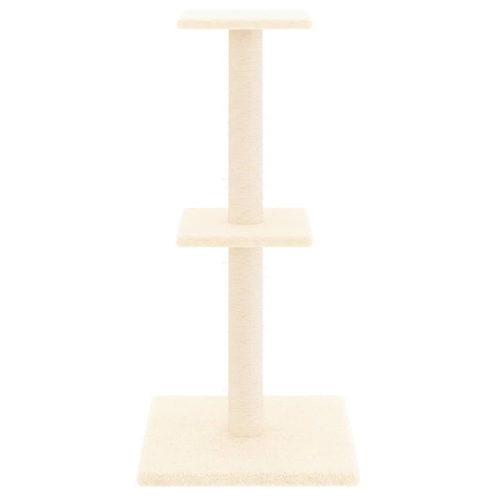 Cat tree with cream sisal scratching posts 73 cm