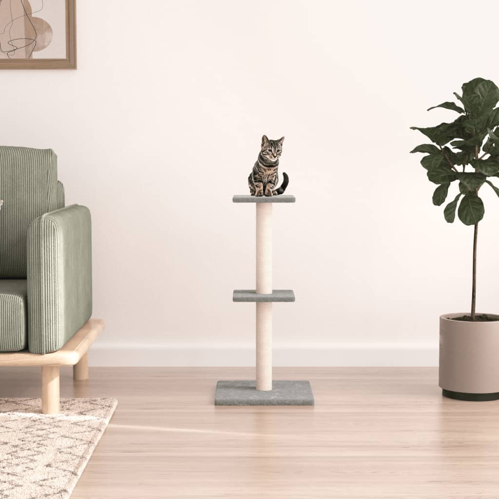 Arbre à chat avec griffoirs en sisal gris clair 73 cm