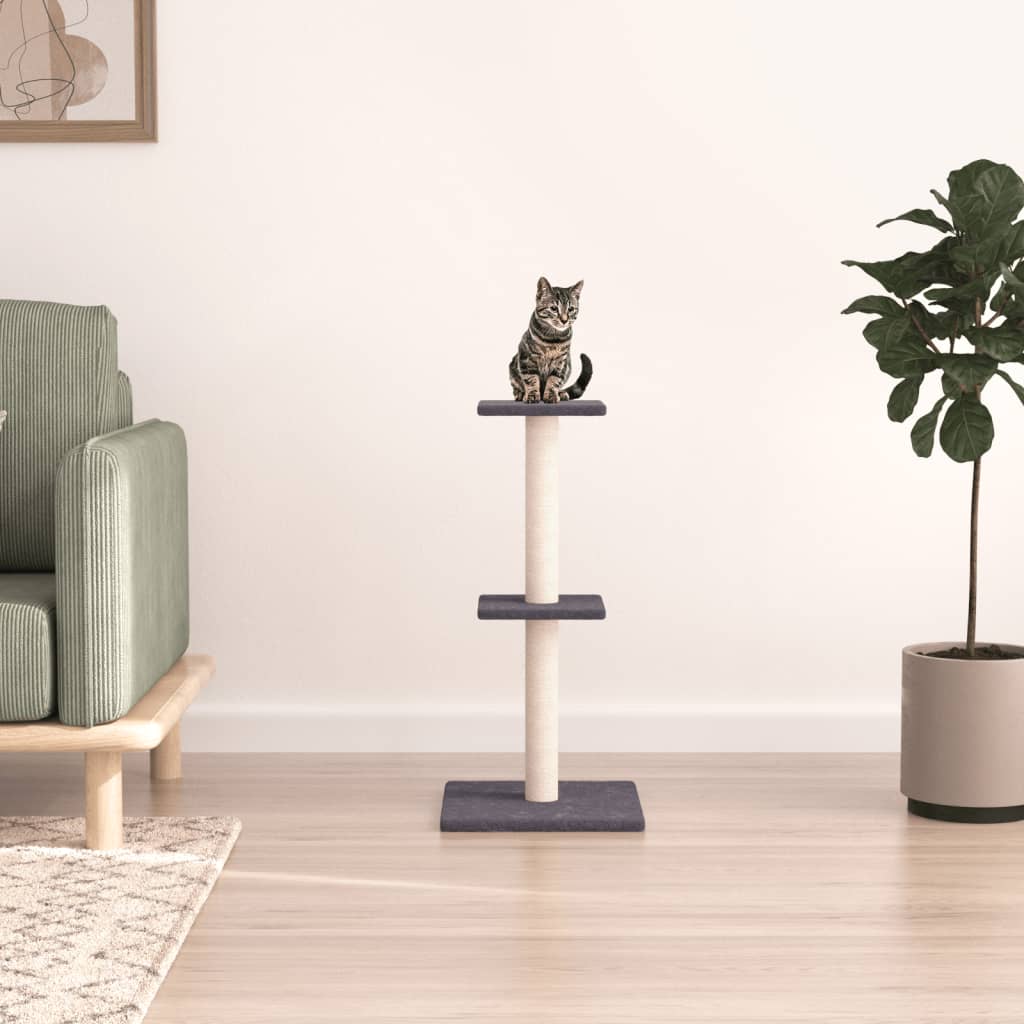 Arbre à chat avec griffoirs en sisal gris foncé 73 cm