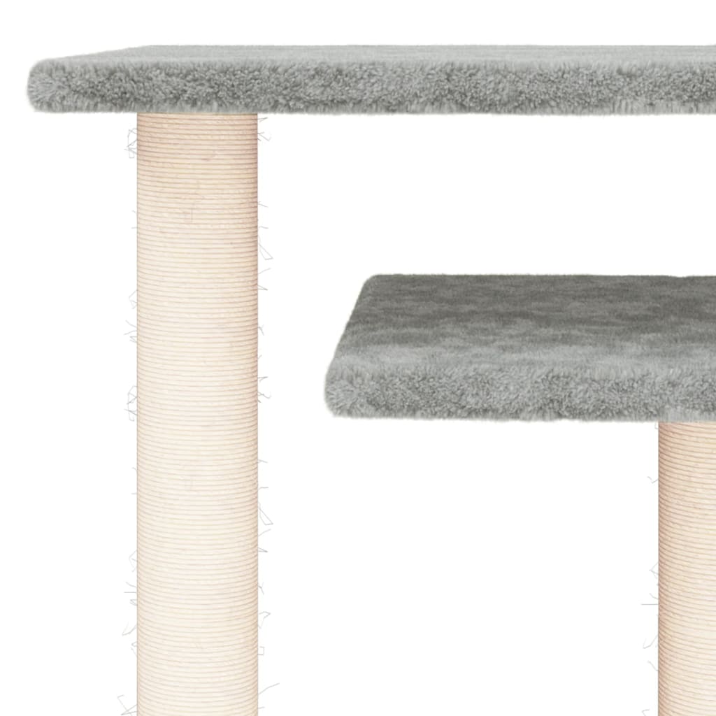 Cat trees with platforms light gray 62.5 cm