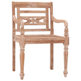 Chaises Batavia lot de 8 blanc bois de teck solide délavé