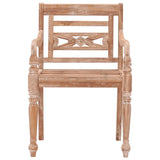 Chaises Batavia lot de 8 blanc bois de teck solide délavé