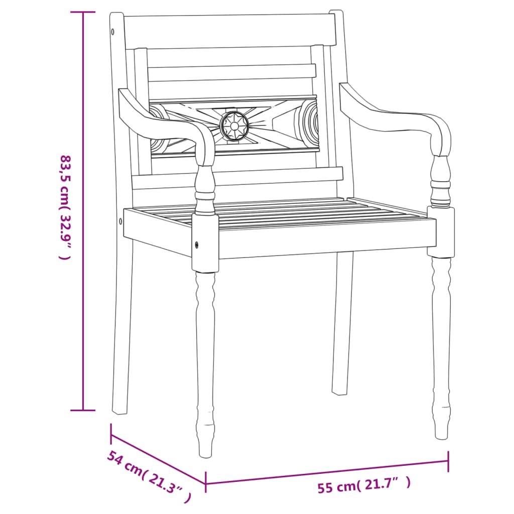 Chaises Batavia lot de 8 blanc bois de teck solide délavé