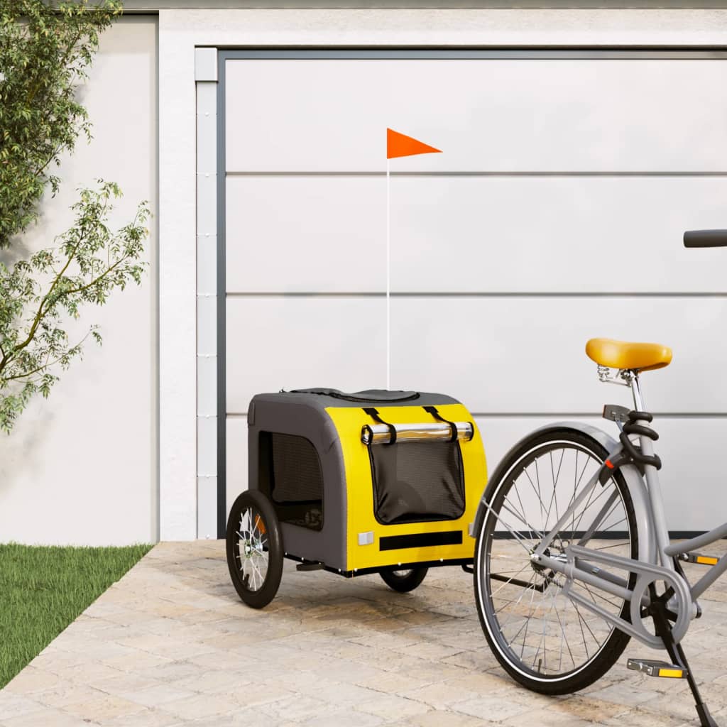 Yellow and Grey Pet Bike Trailer