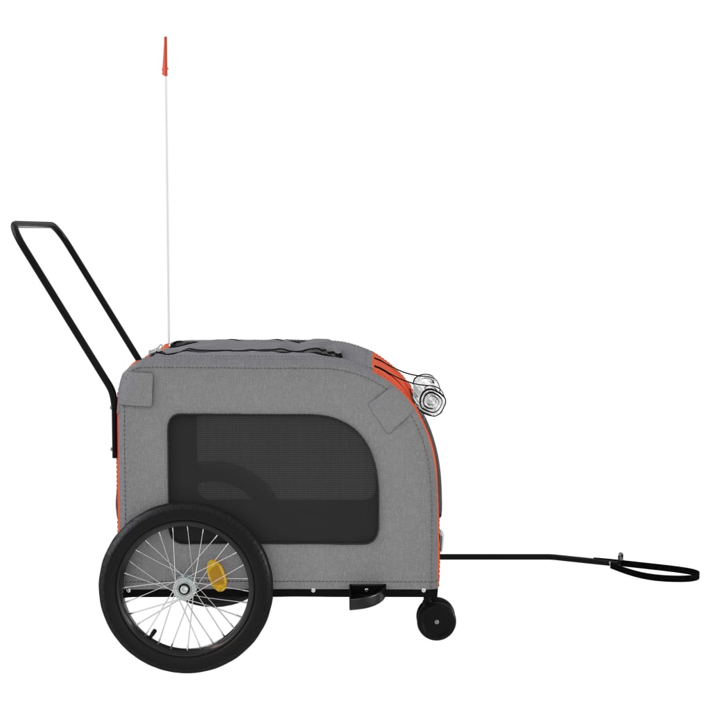 Orange and Grey Pet Bike Trailer