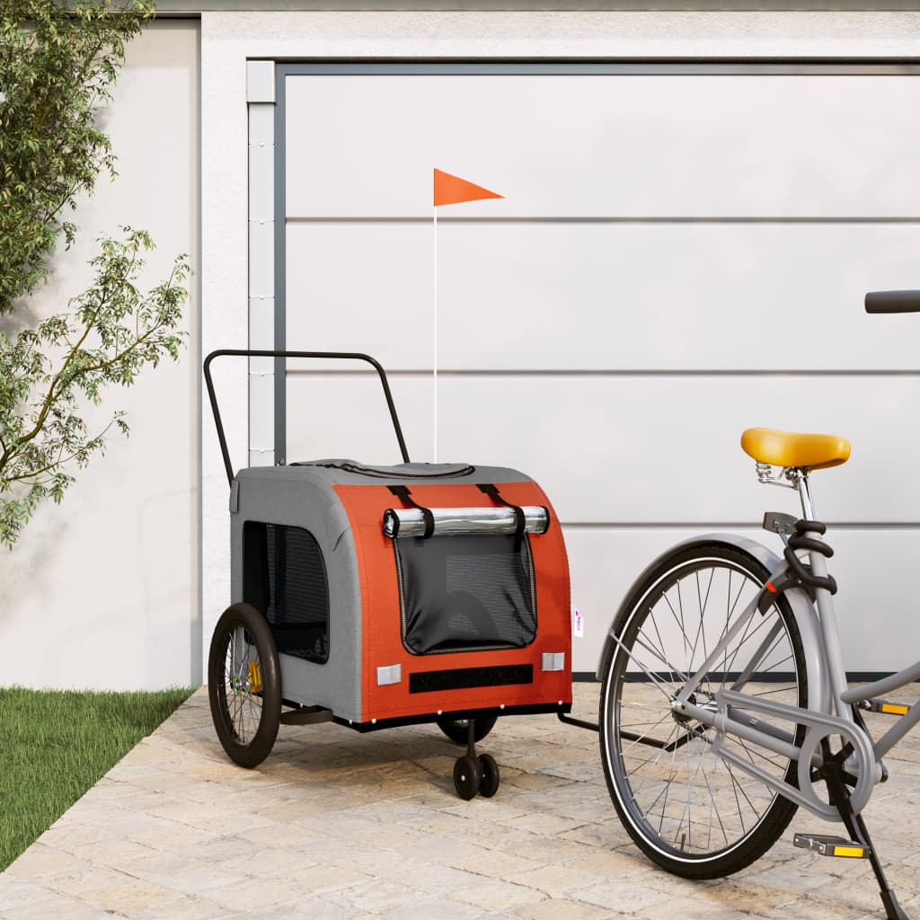 Orange and Grey Pet Bike Trailer