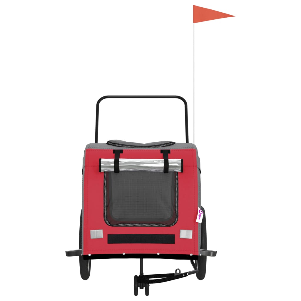 Red and Grey Pet Bike Trailer