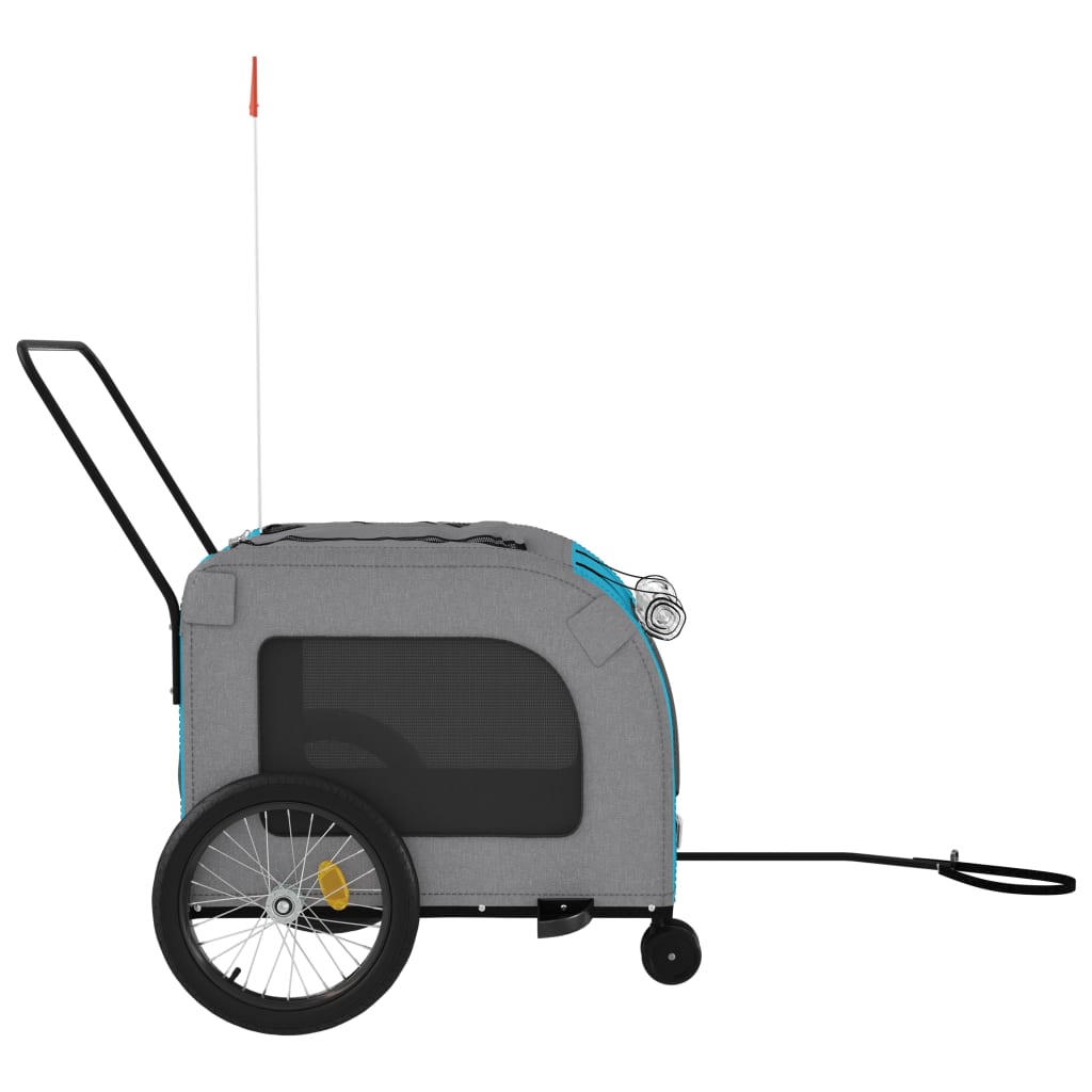 Blue and Grey Pet Bike Trailer