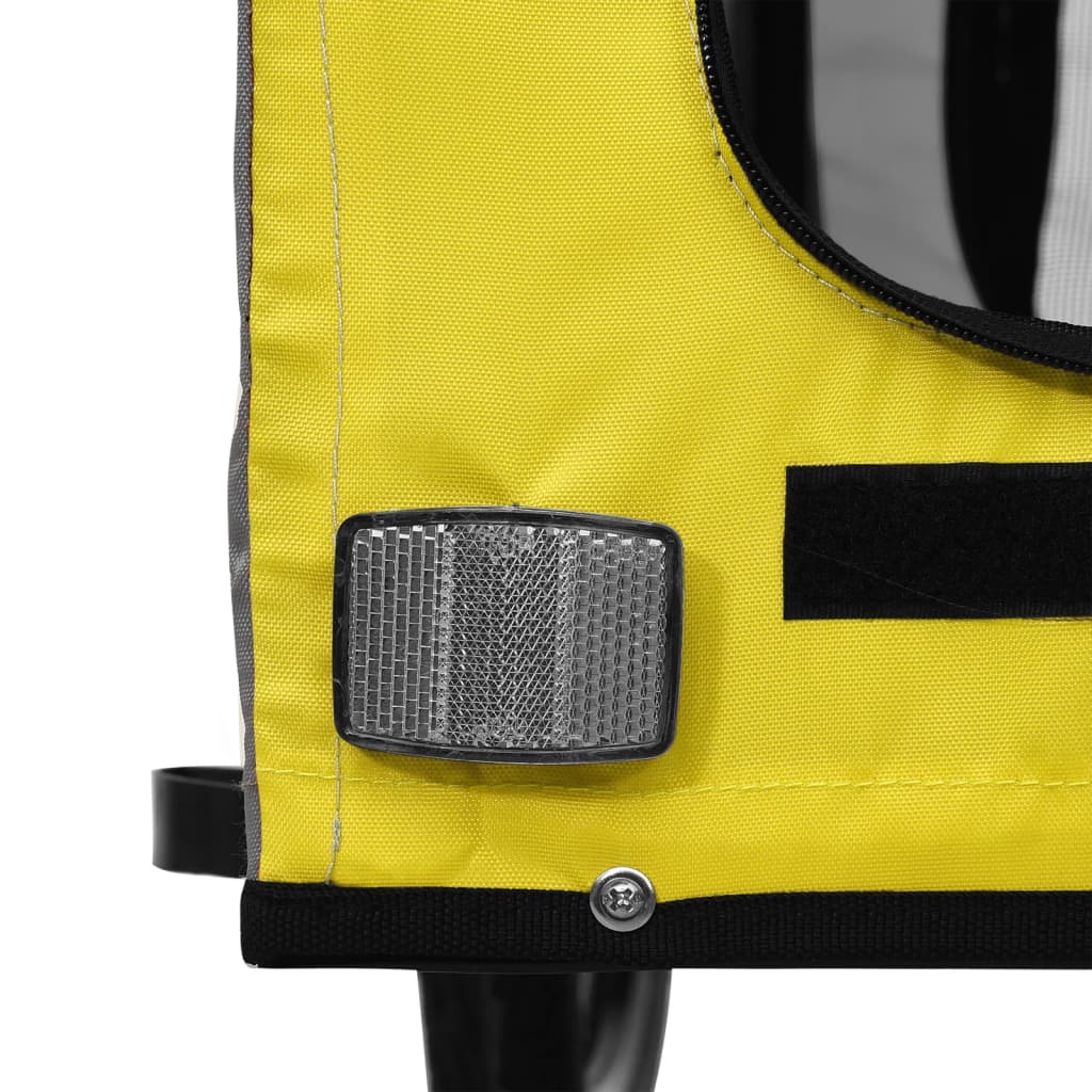 Remorque de vélo pour animaux de compagnie jaune et gris