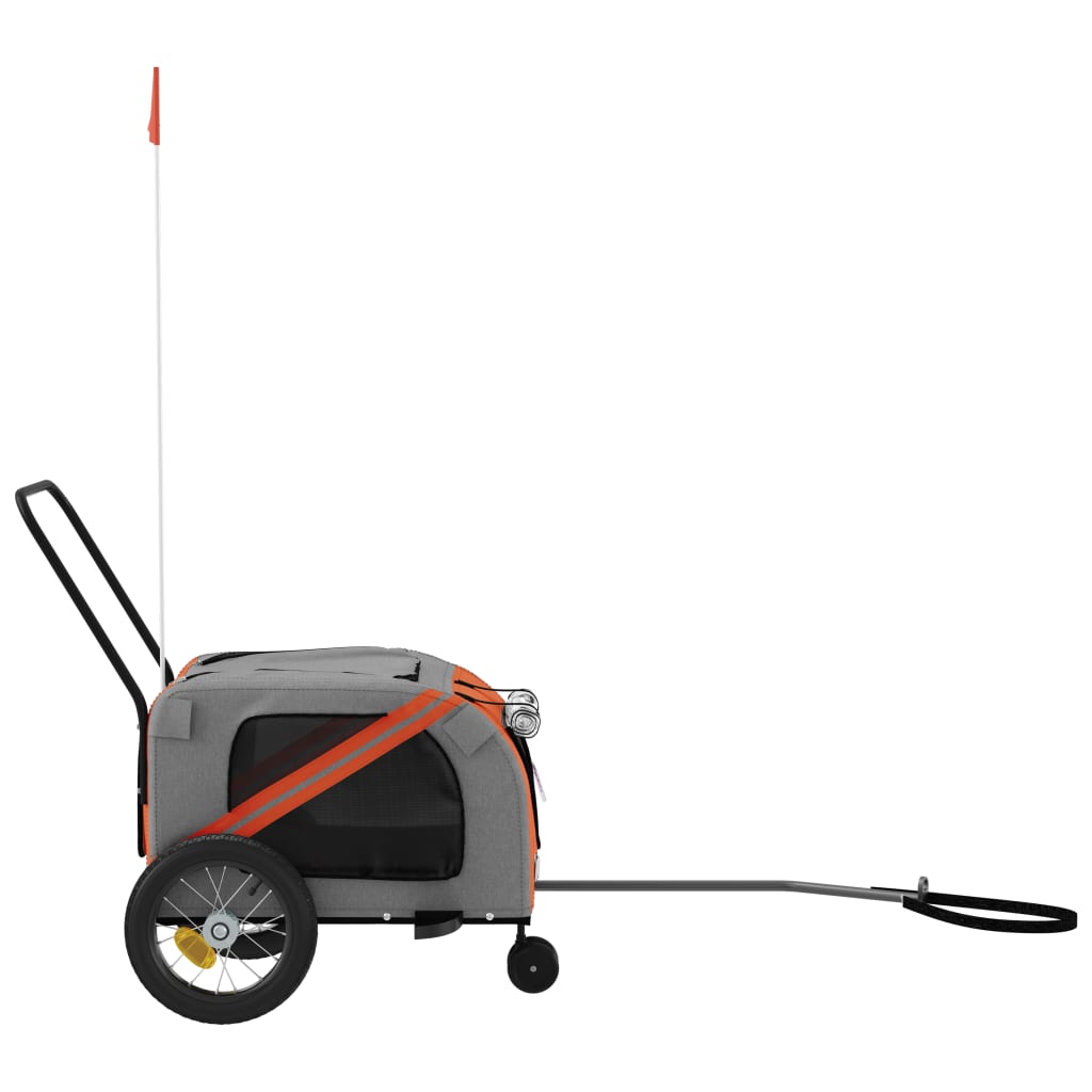 Orange and Black Pet Bike Trailer