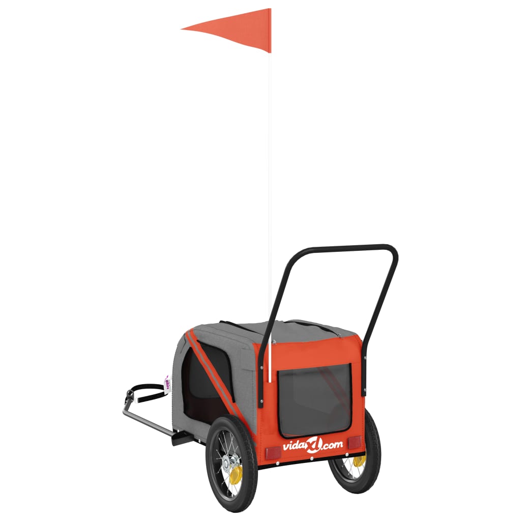 Orange and Black Pet Bike Trailer