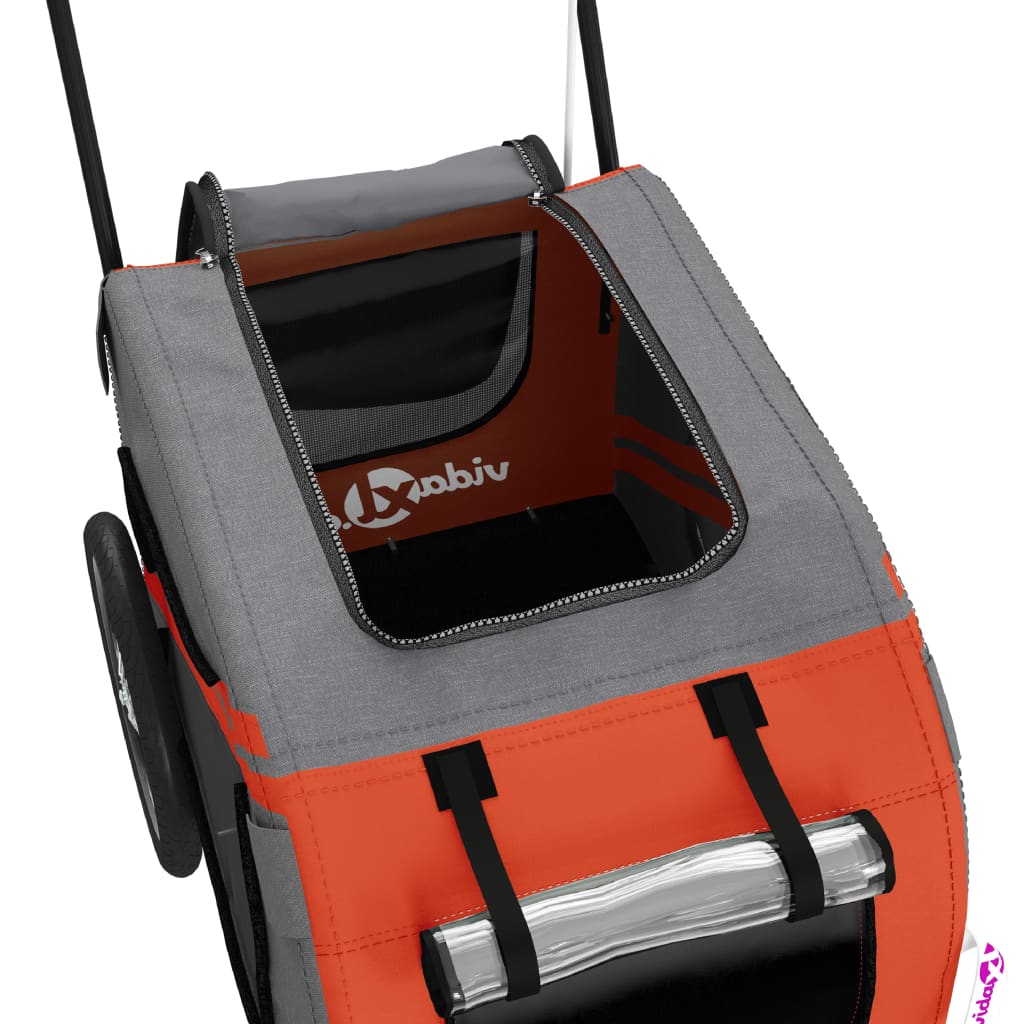 Orange and Black Pet Bike Trailer