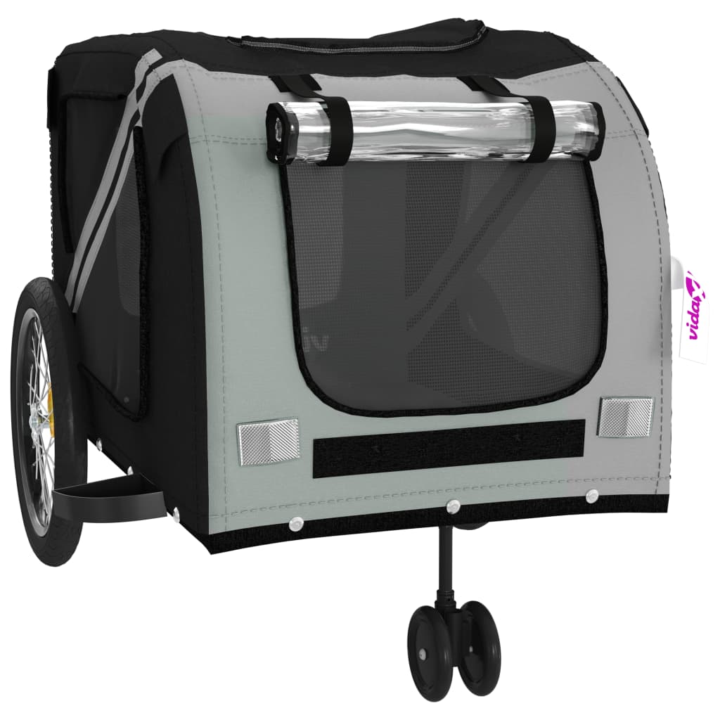 Grey and Black Pet Bike Trailer