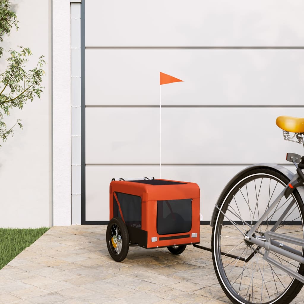 Orange and Black Pet Bike Trailer