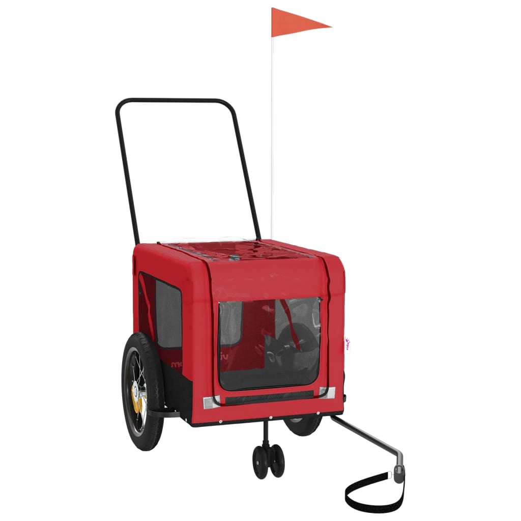 Red and Black Pet Bike Trailer