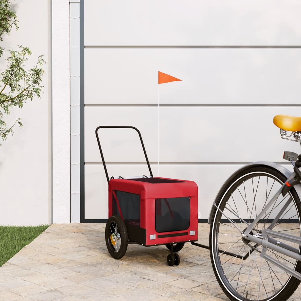 Red and Black Pet Bike Trailer