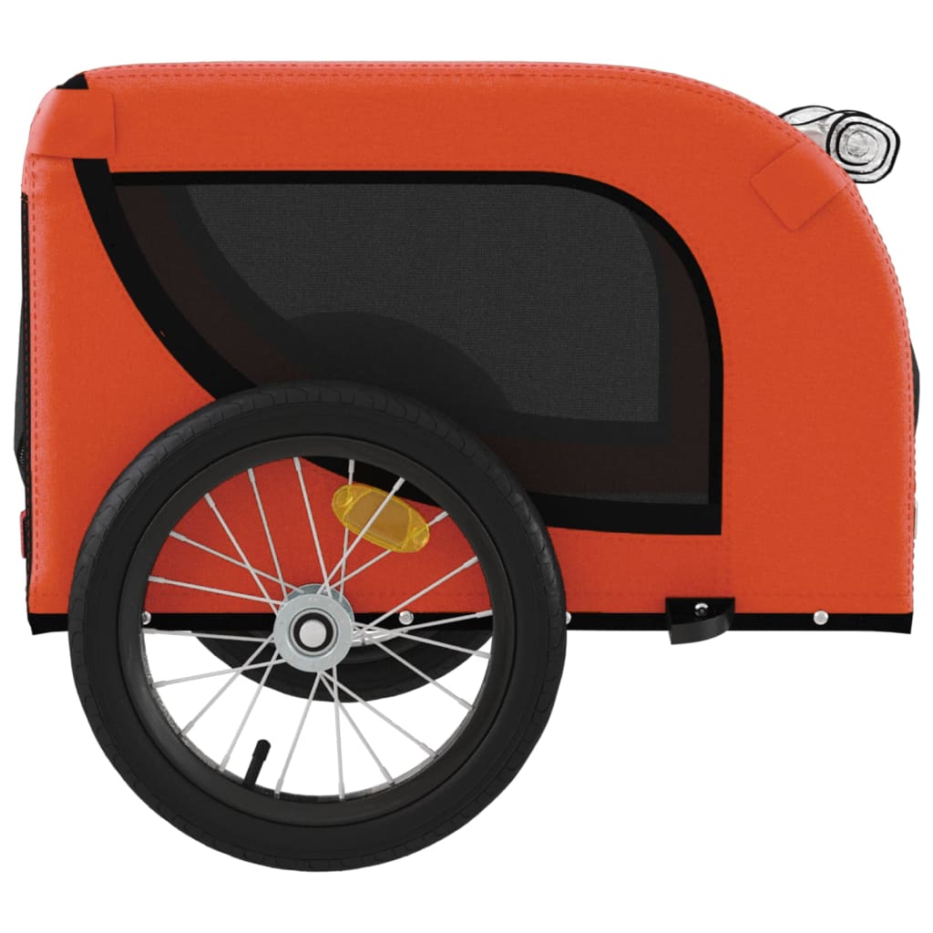 Remorque de vélo pour animaux de compagnie orange et noir