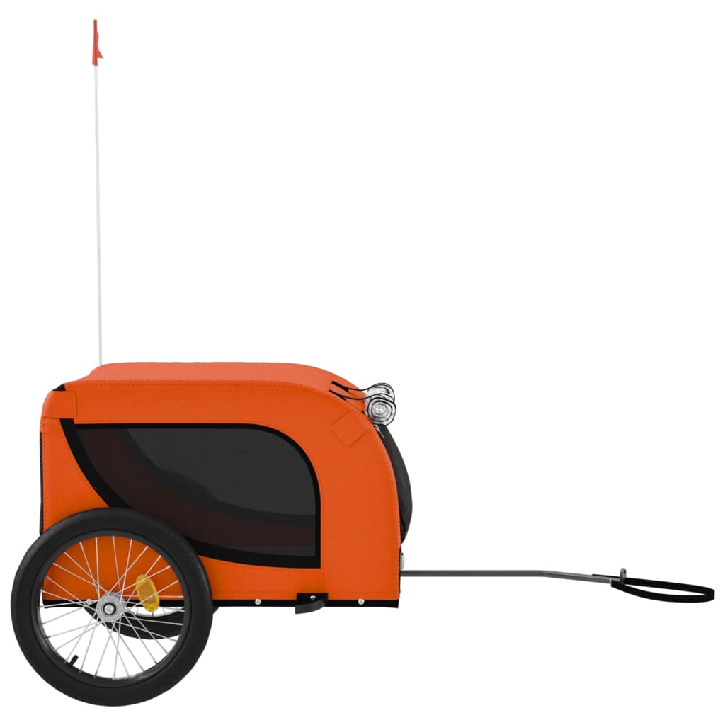 Remorque de vélo pour animaux de compagnie orange et noir