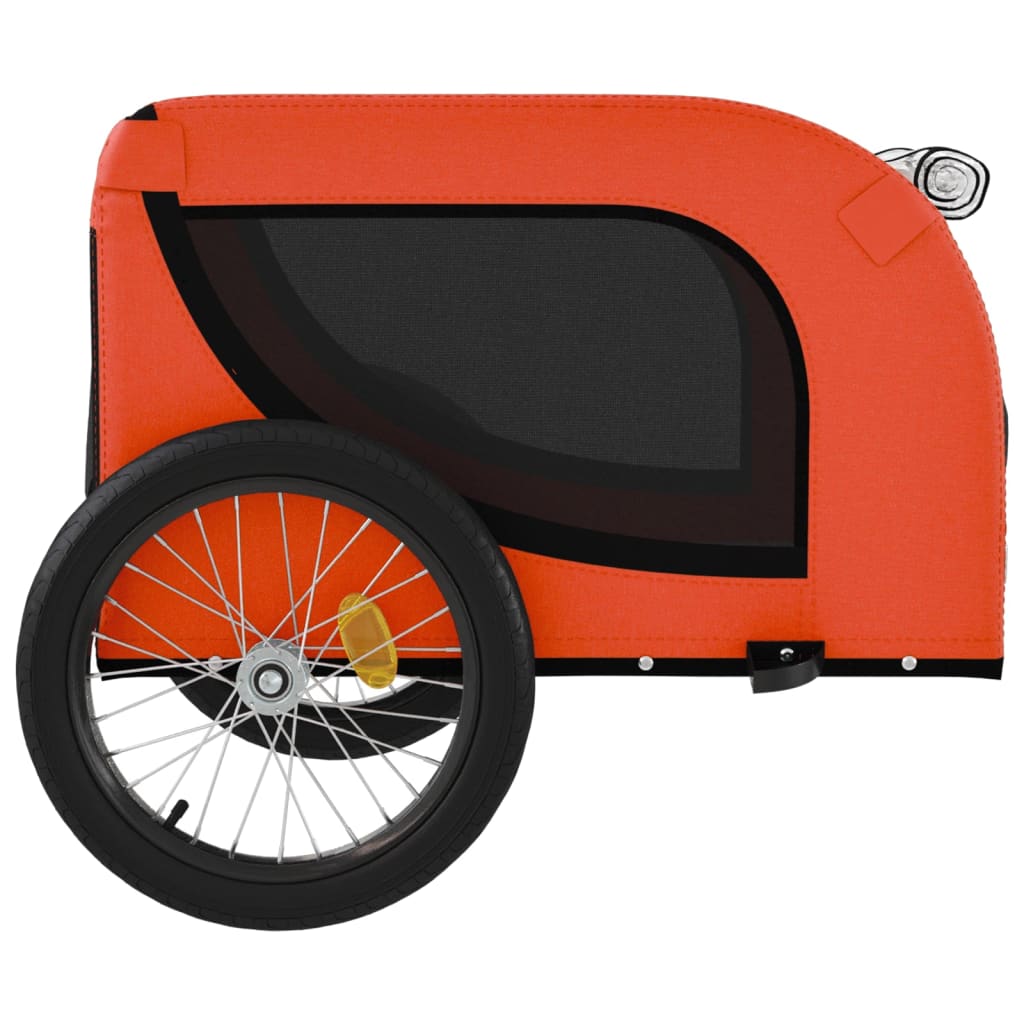 Remorque de vélo pour animaux de compagnie orange et noir