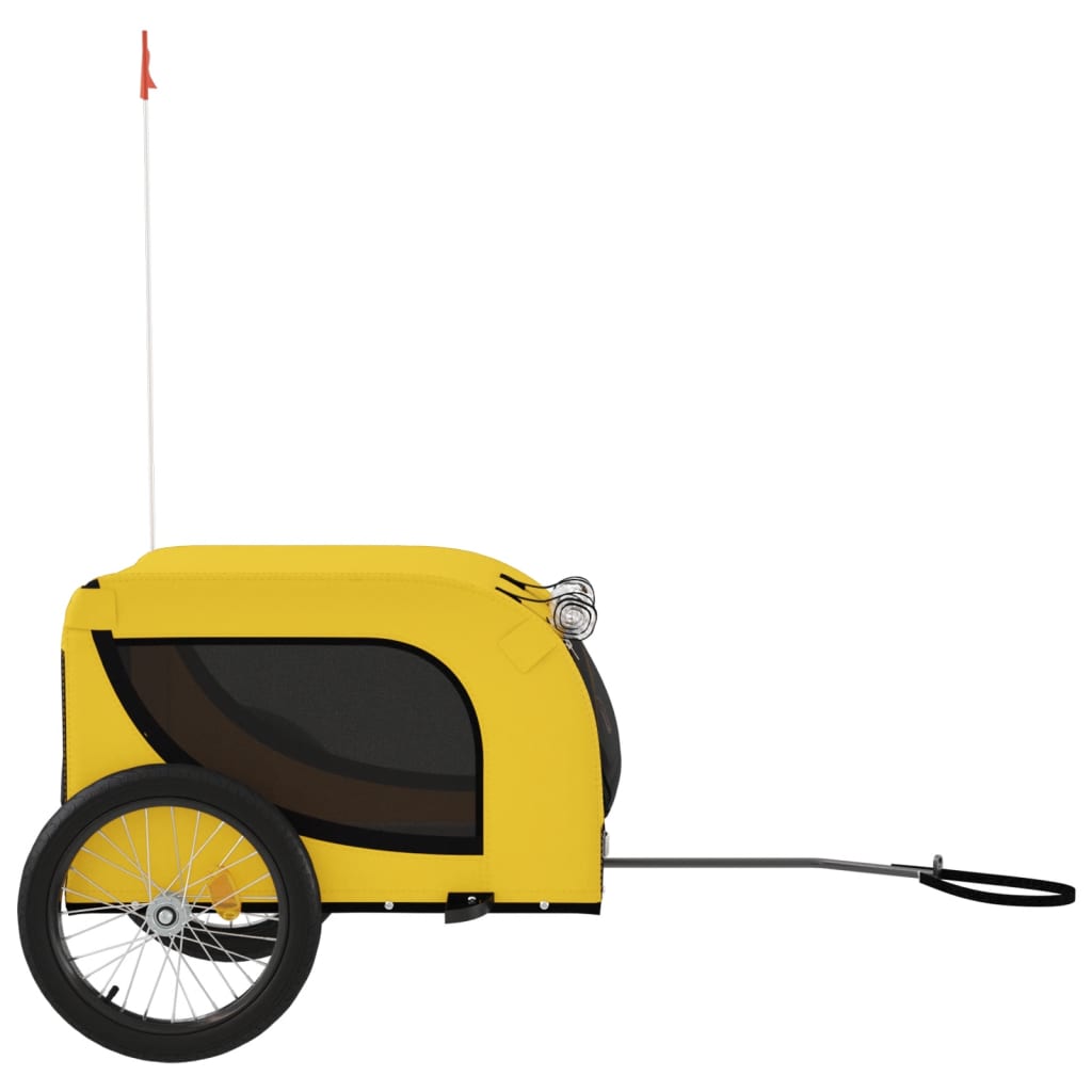 Remorque de vélo pour animaux de compagnie jaune et noir