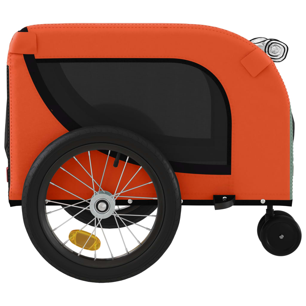 Remorque de vélo pour animaux de compagnie orange et noir