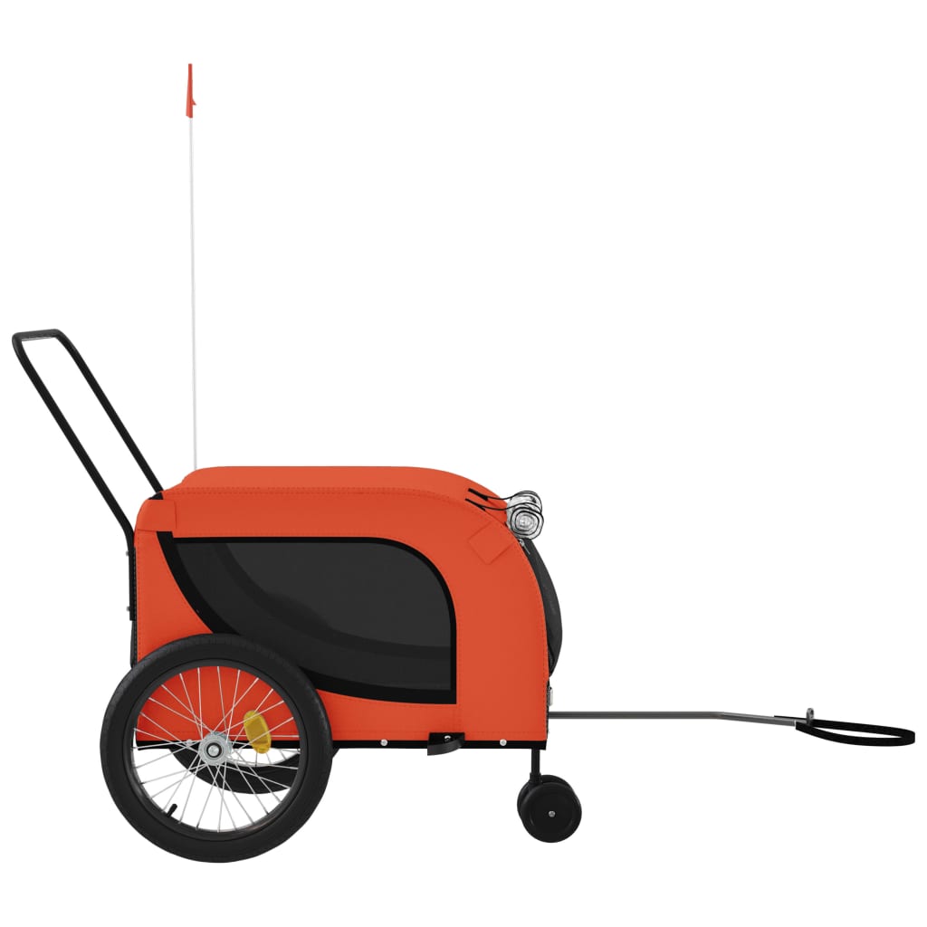 Remorque de vélo pour animaux de compagnie orange et noir