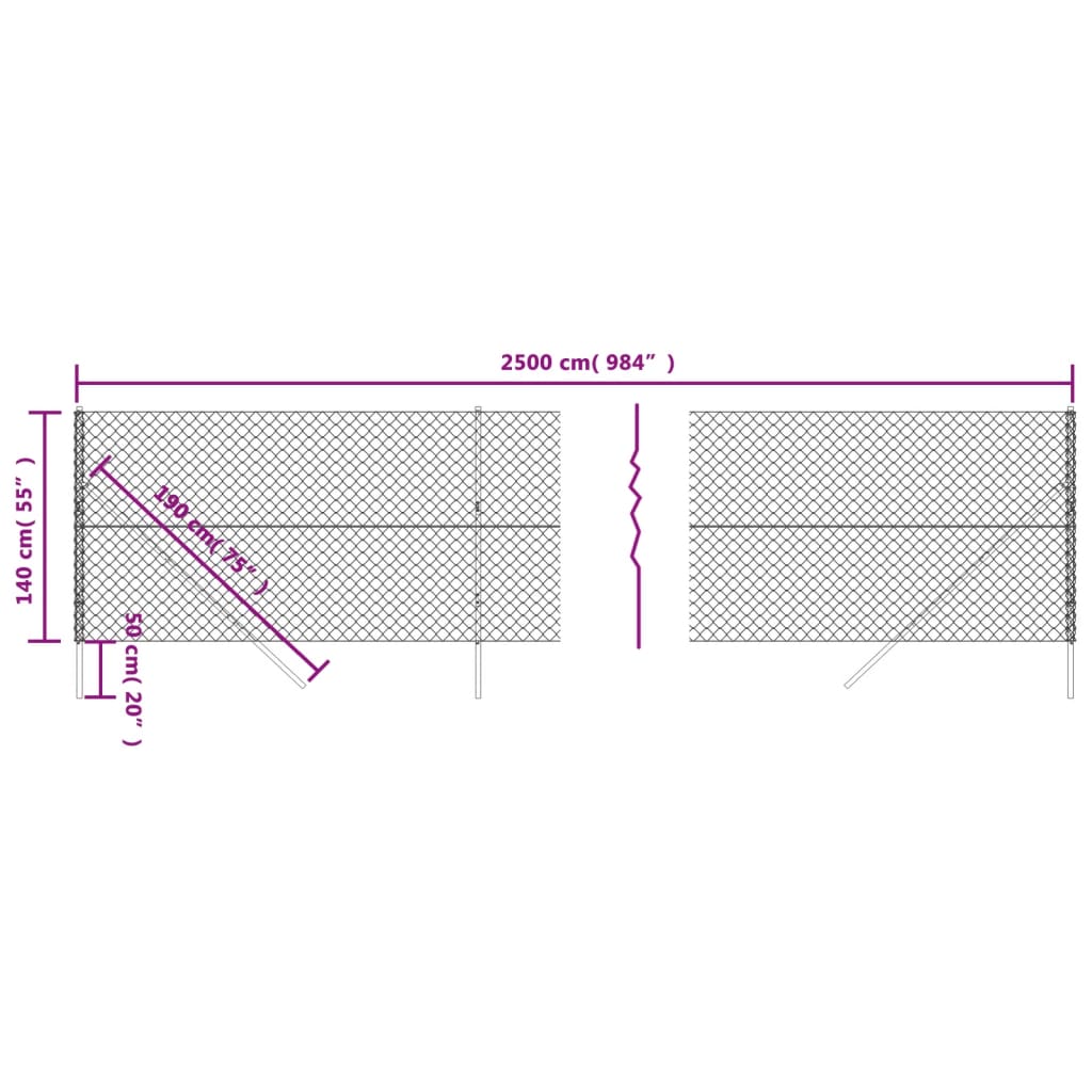 Grüner Maschendrahtzaun 1,4x25 m