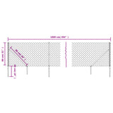 Maschendrahtzaun mit grünem Ankerpfosten 0,8x10 m