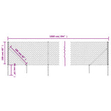 Clôture à mailles losangées avec piquet d'ancrage vert 1x10 m